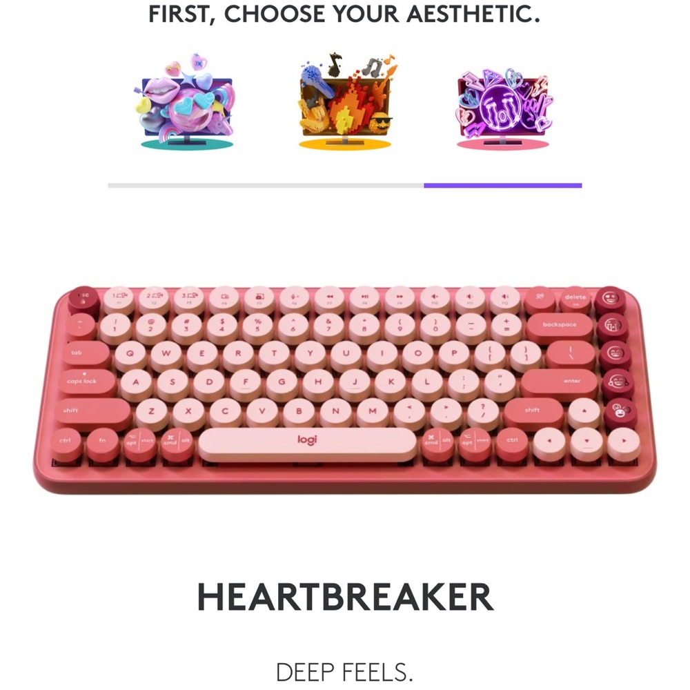 Logitech POP Keyboard Heartbreaker Pink Bluetooth Wireless
